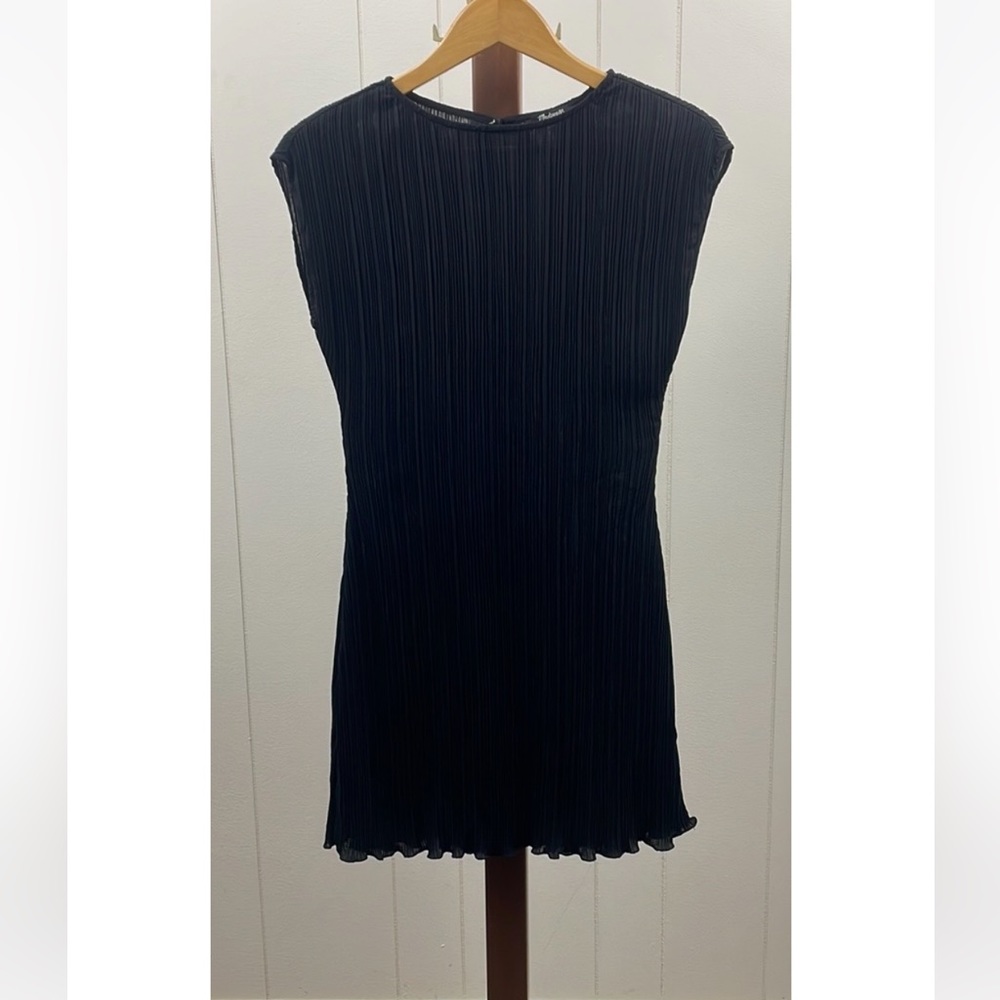Madewell Plissé Mini Tee Dress Black - Picture 5 of 9